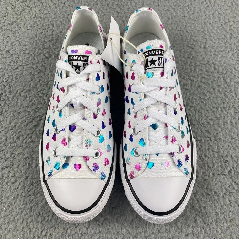 Converse Chuck Taylor All Star Ox Glitter Heart Sneaker Kids' 3y Shoes Low Top